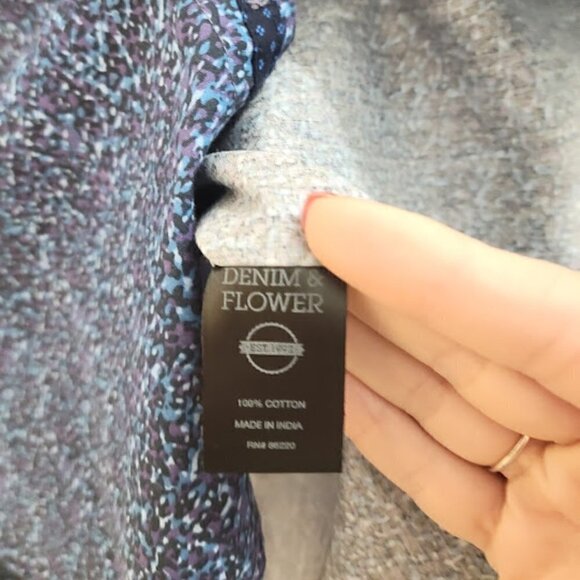 Denim & Flower Ricky Singh Long Sleeve Blue Floral Button-Down Collared Shirt - Picture 7 of 10